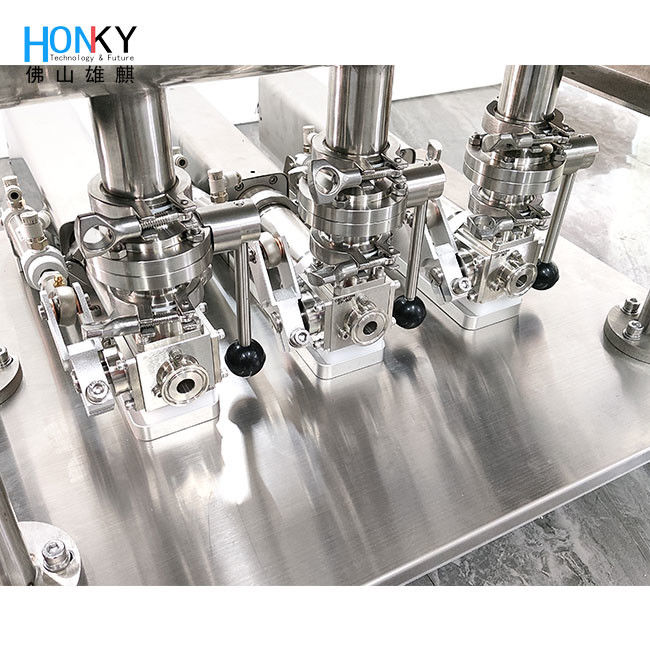 Yüksek hassasiyetli krem pasta doldurma için seramik piston pompası ile yüksek hızlı şişe doldurma makinesi