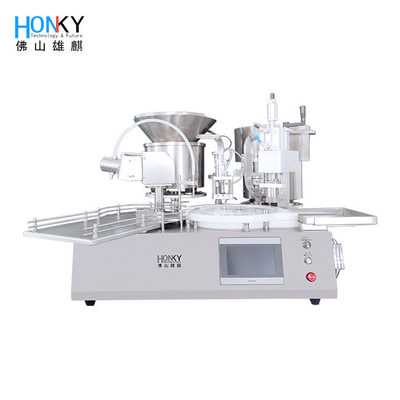 Otomatik 5 ml şişe sıvı doldurma kapağı makinesi 25BPM Küçük parti ilaç sıvı üretimi için