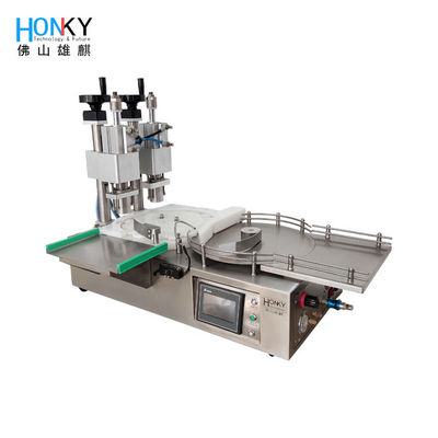 Çift Kafa Kapağı Sıkma ile Masaüstü Otomatik 10ml Flakon Döner Kapak Makinesi