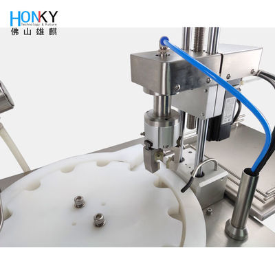 Masaüstü Essential Otomatik Doldurma ve Kaplama Makinesi Servo Motor Kaplama Sistemiyle Cam Şişe Ambalajı İçin