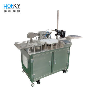 Dondurulmuş kuru toz doldurma için seramik piston pompası ile sıvı şişe doldurma ve kapama makinesi kullanan temiz banka tipi laboratuvar
