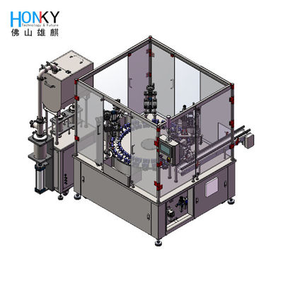 Yarım otomatik kremli pasta doldurma makinesi 45 Bpm Büyük hacimli pompa ile çok boyutlu şişe pasta doldurma makinesi